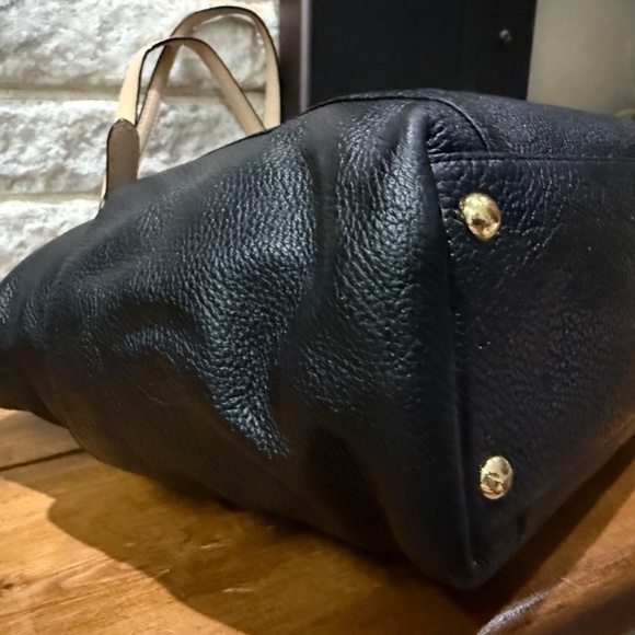 Michael Kors MK Handbag Jet Set Black Pebbled Leather Tote Bag LARGE EXCELLENT - Picture 8 of 14